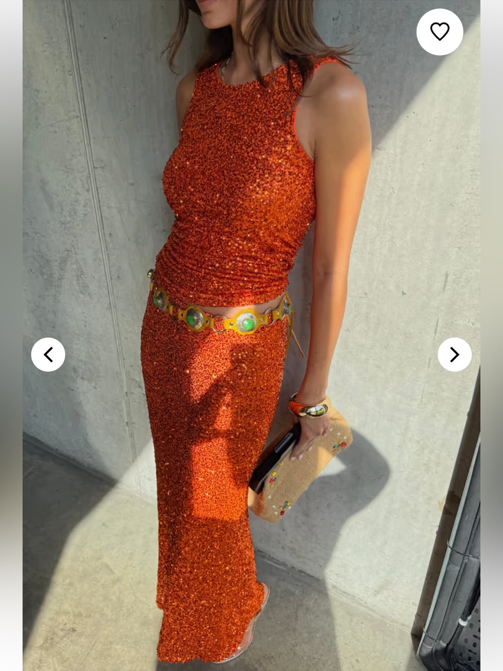 NWT Never Fully Dressed Orange Sequin Tank Top - Picture 6 of 12